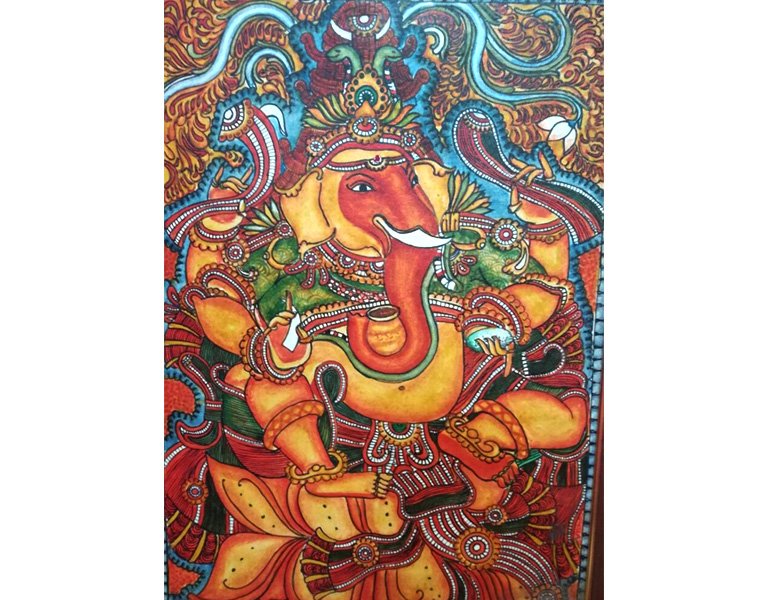 Drishti Ganapathi Painting Kerala Mural Style